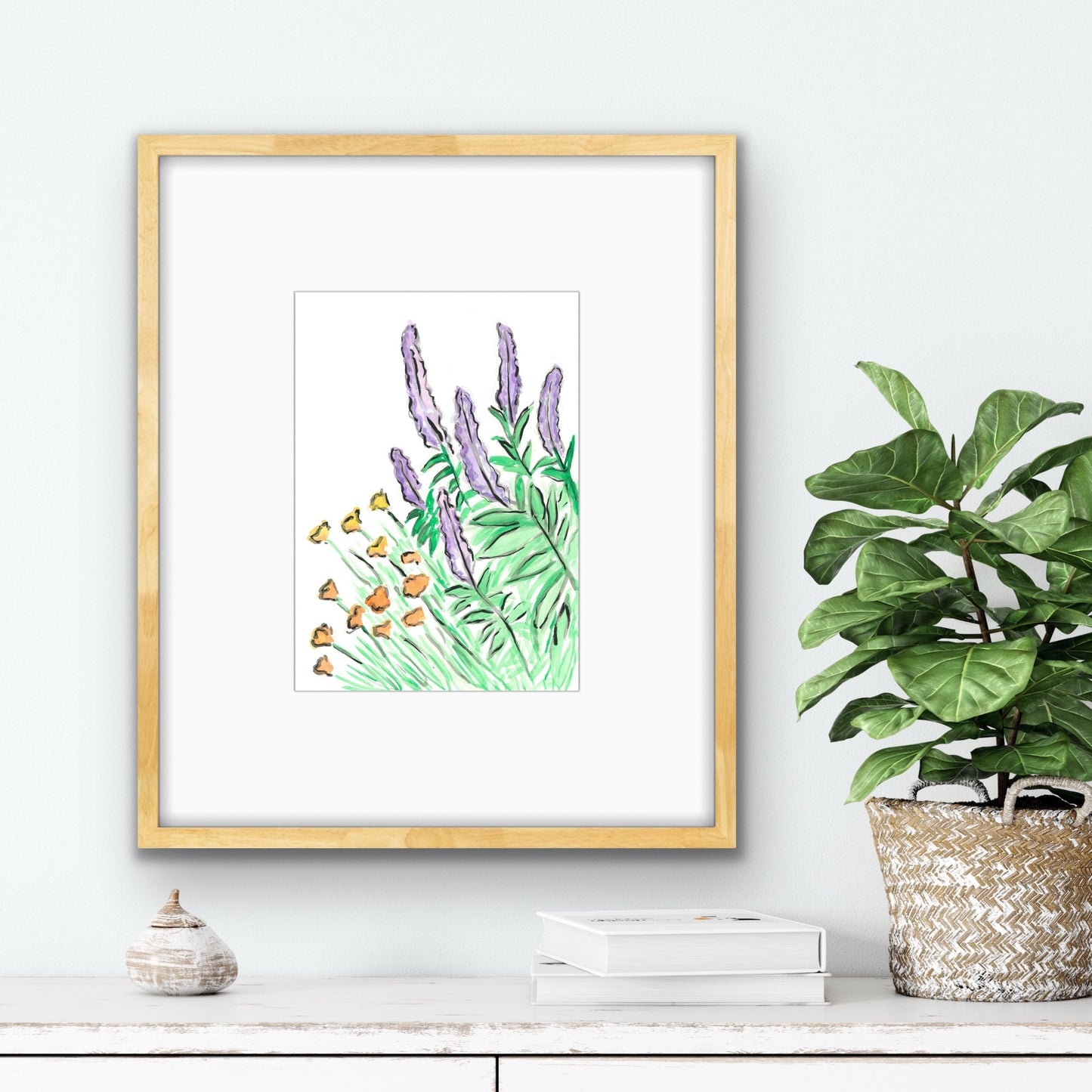 Salvia and Californian Poppy