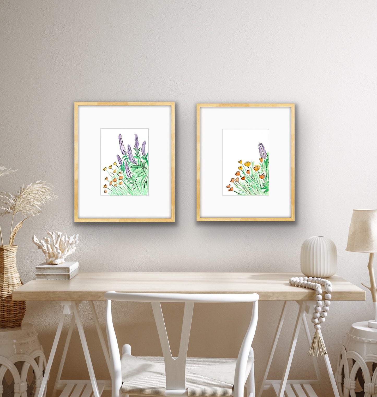 Salvia and Californian Poppy