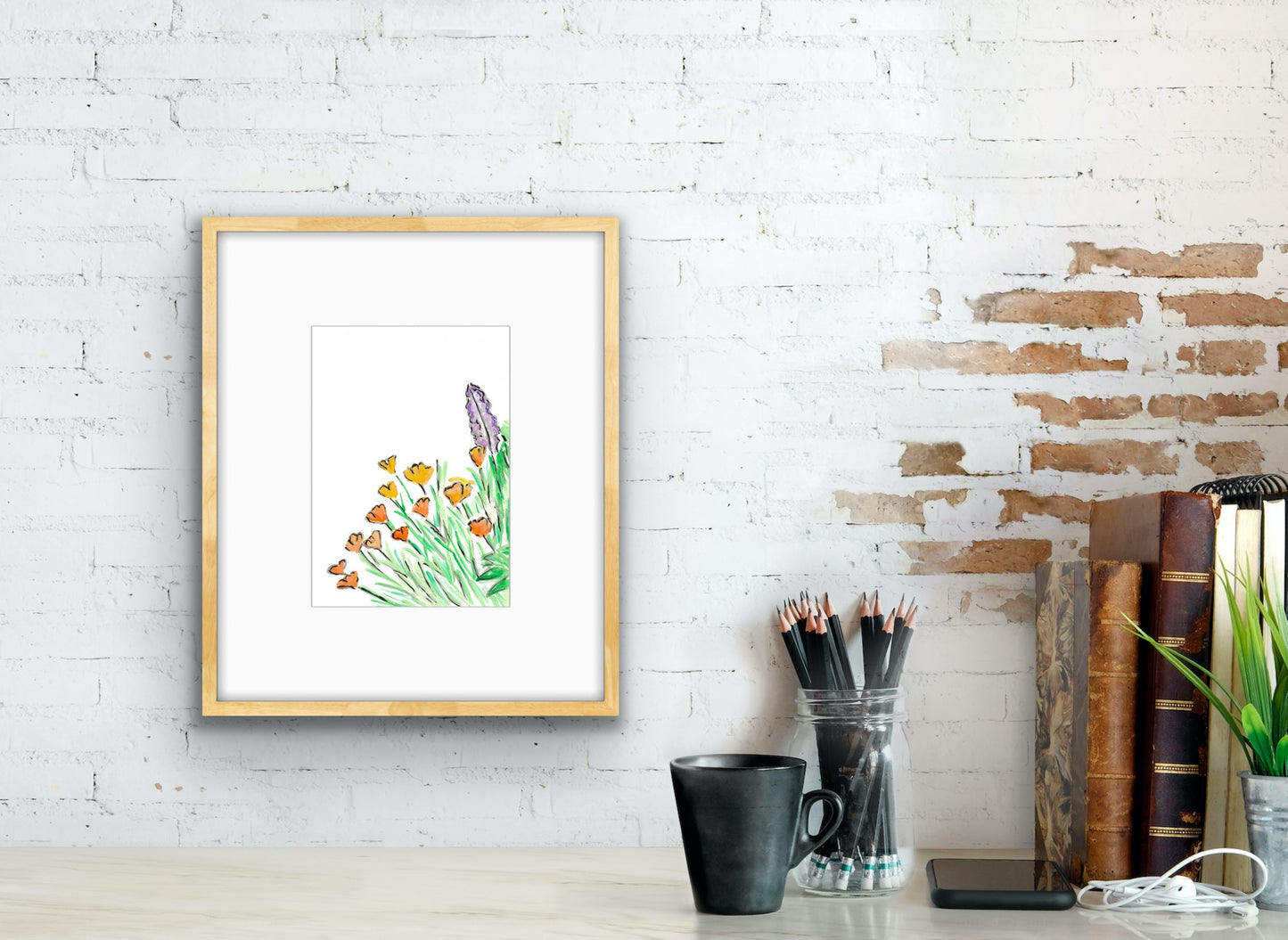 Salvia and California Poppy 2