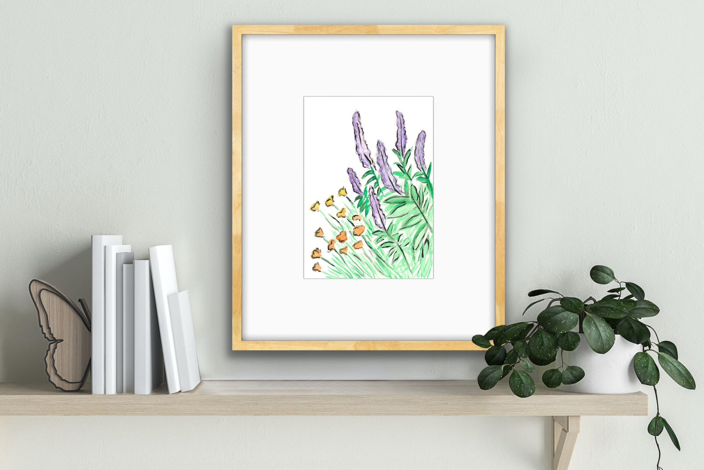 Salvia and Californian Poppy