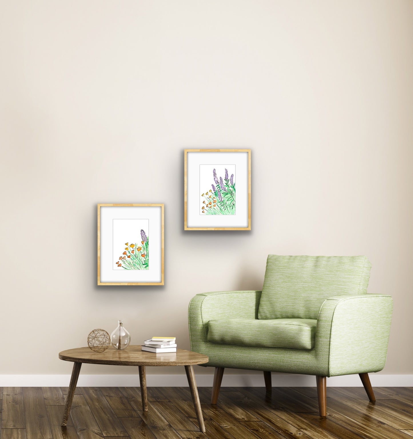 Salvia and Californian Poppy