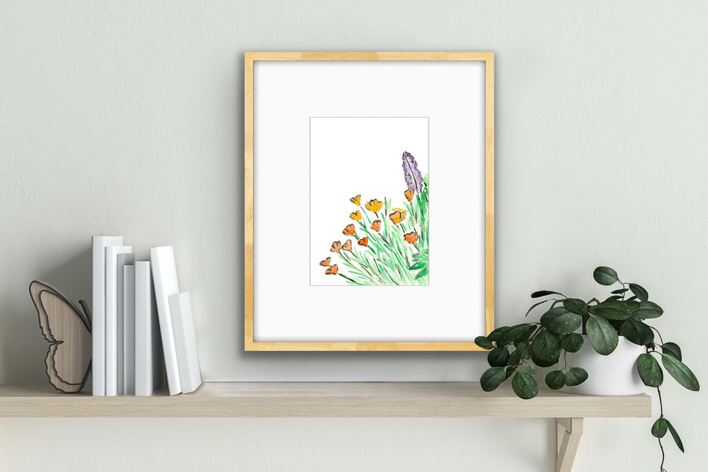 Salvia and California Poppy 2