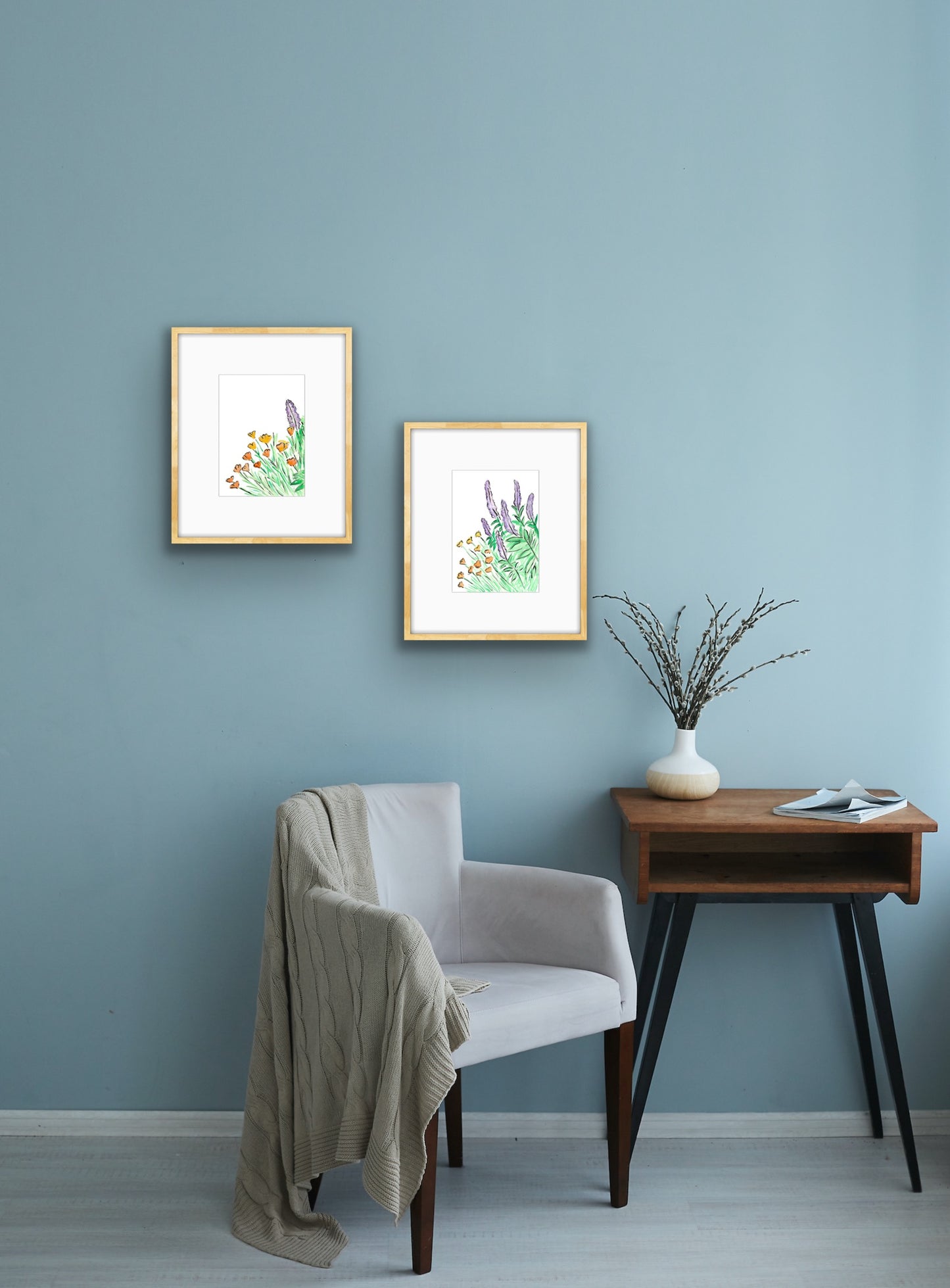 Salvia and California Poppy 2