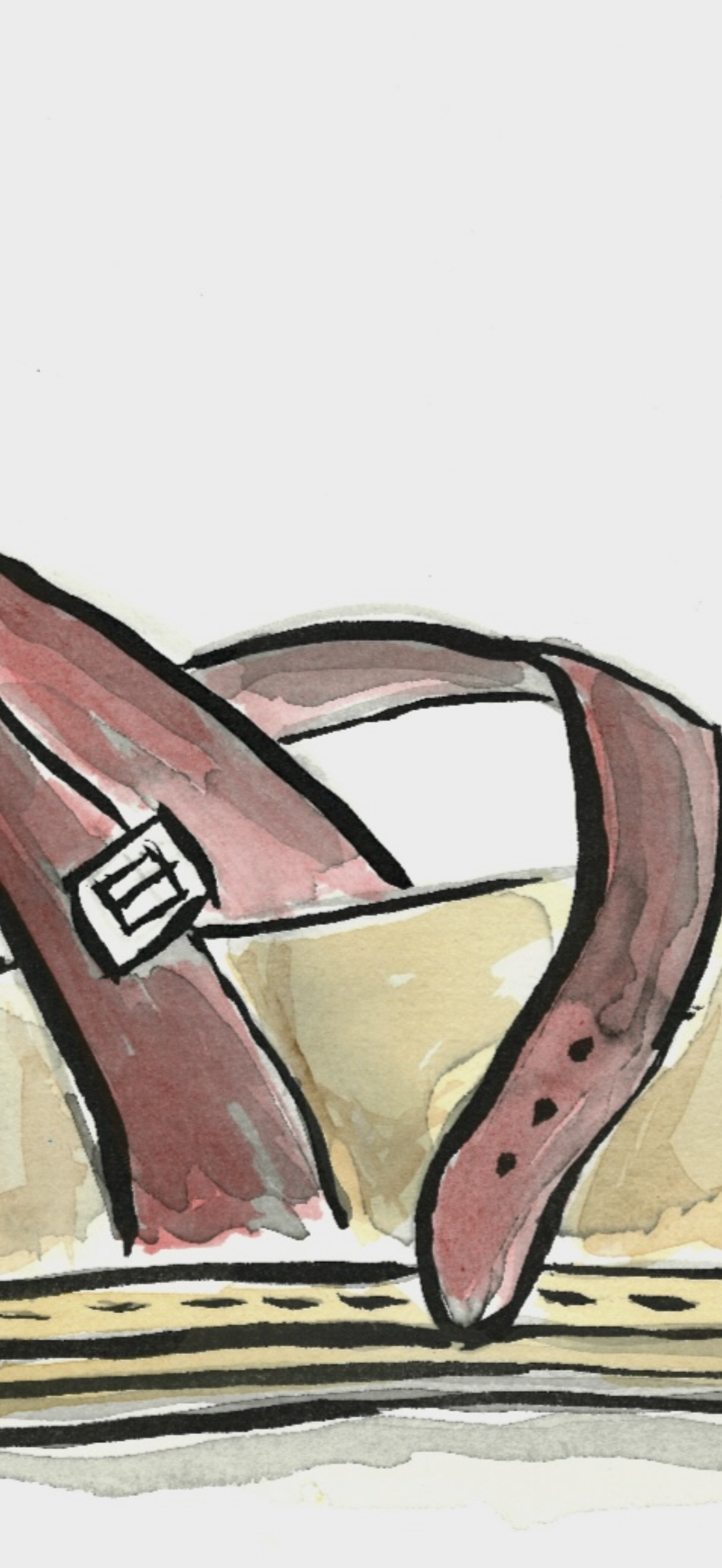 Little Red Sandal- Original Artwork