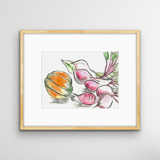 Beetroot and Pumpkin- Original Artwork