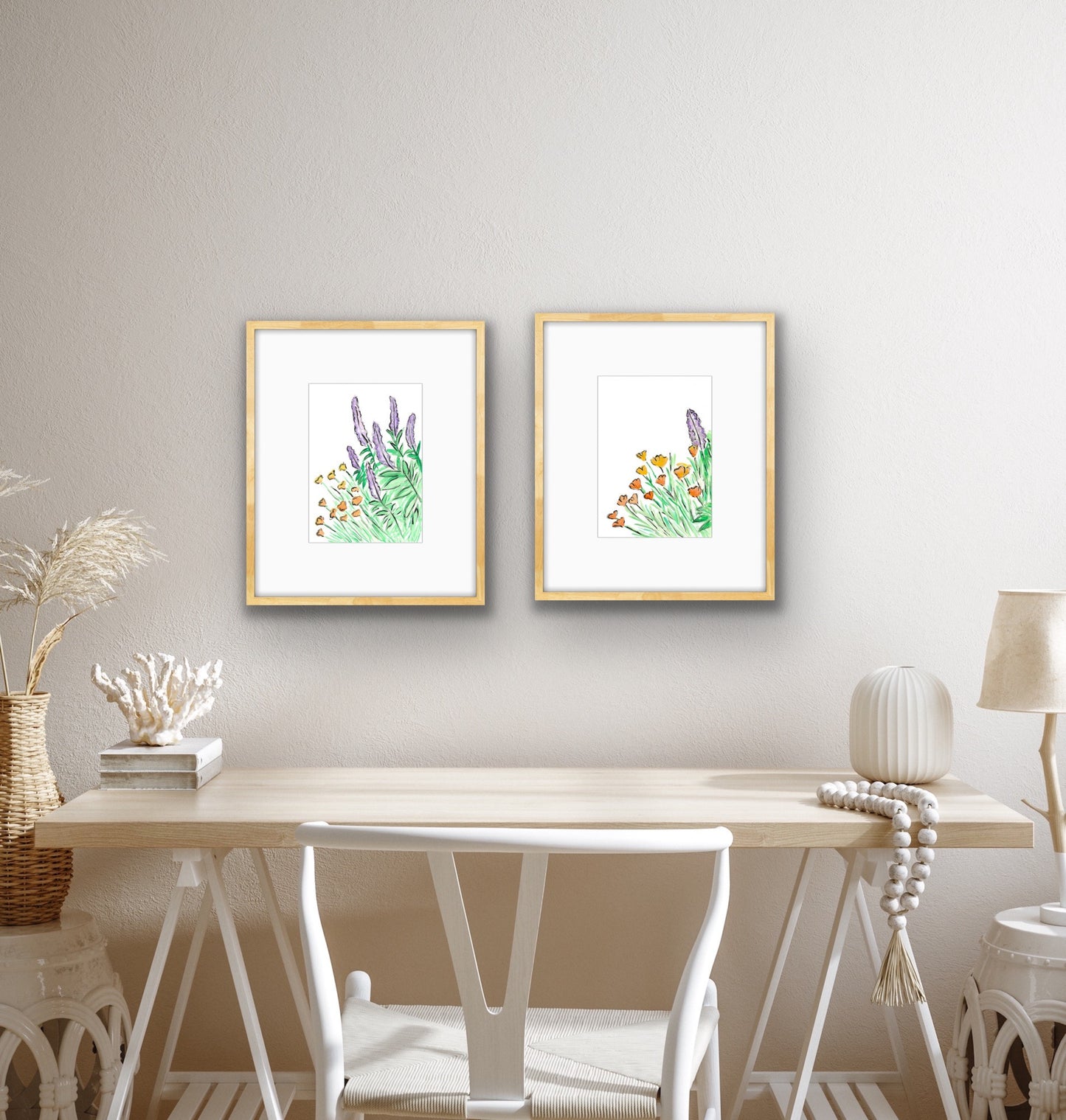 Salvia and Californian Poppy