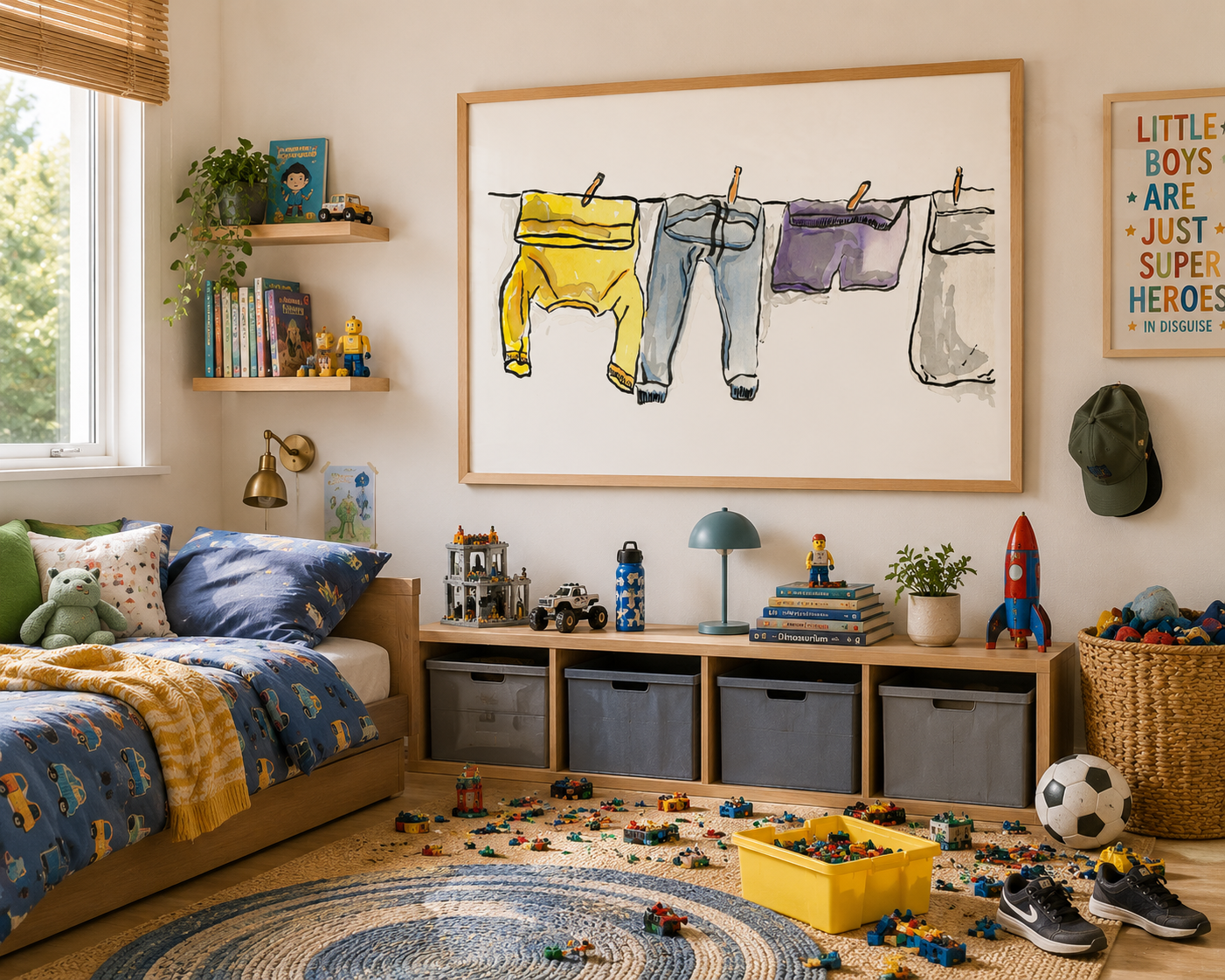 Wet Washing- Whimsical Watercolor Print, Premium Matte Paper