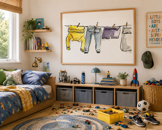 Wet Washing- Whimsical Watercolor Print, Premium Matte Paper