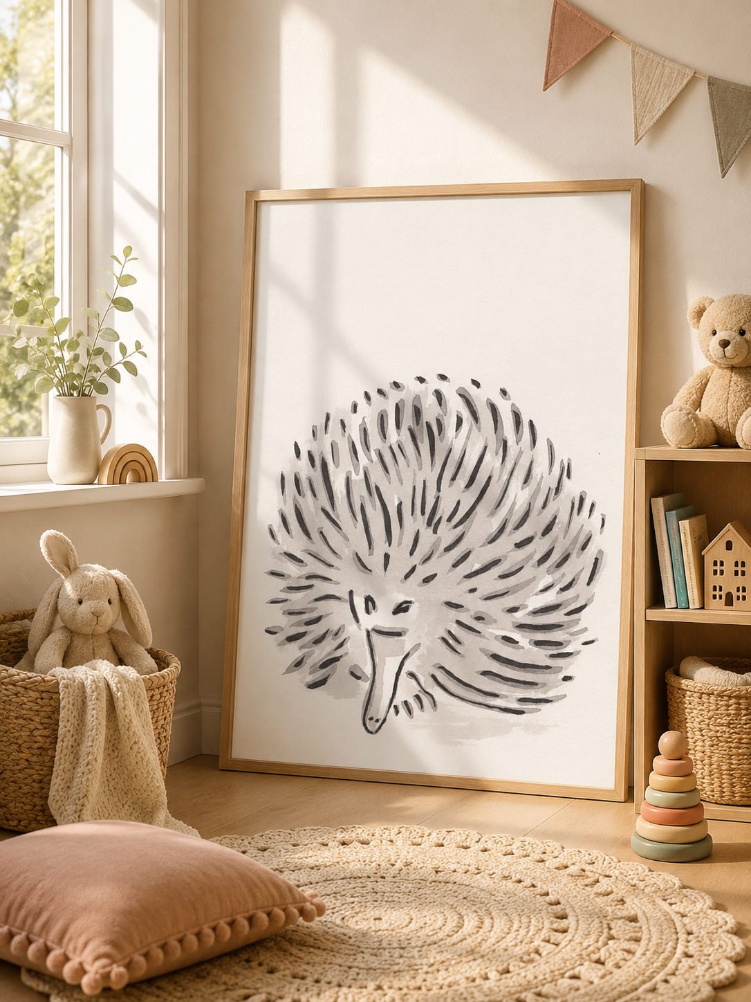 Echidna Ink and Watercolour - Premium Matte Paper Print