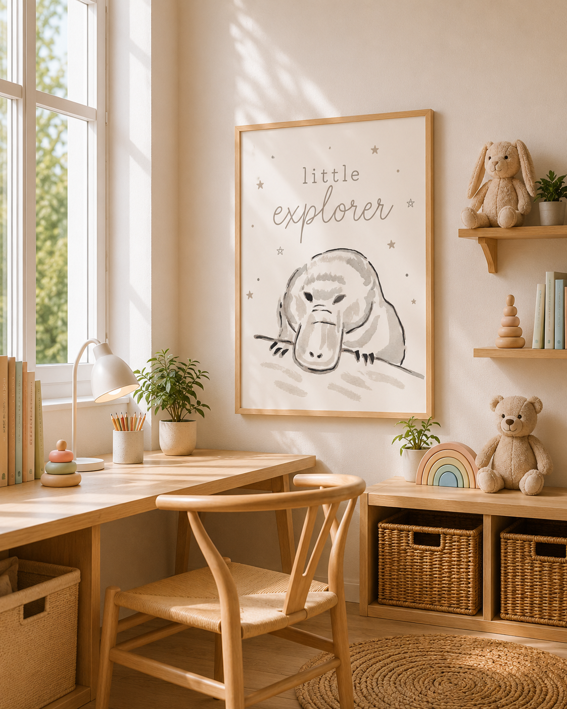 Little Explorer | Australian Platypus Nursery Wall Art Print