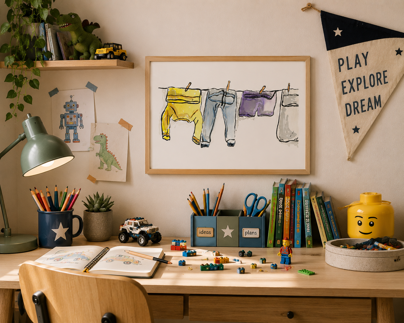 Wet Washing- Whimsical Watercolor Print, Premium Matte Paper