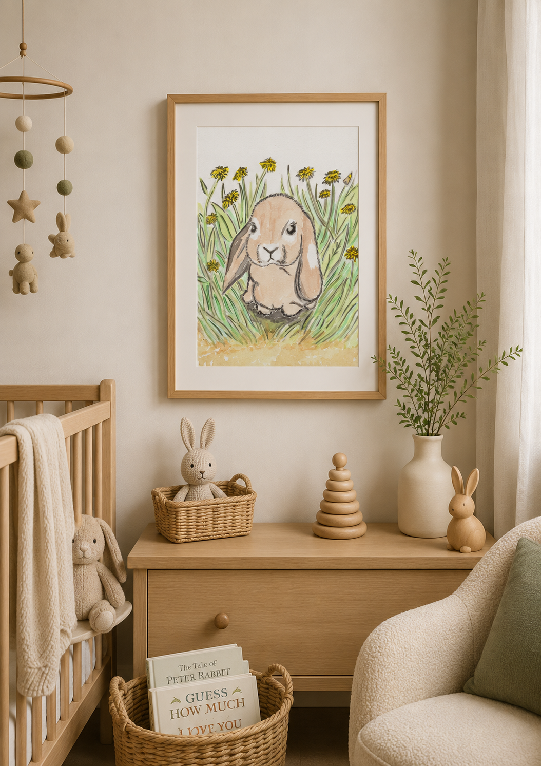 Mini Lop Earred Rabbit- Original Artwork