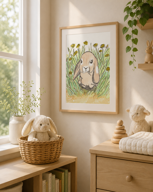 Mini Lop Earred Rabbit- Original Artwork