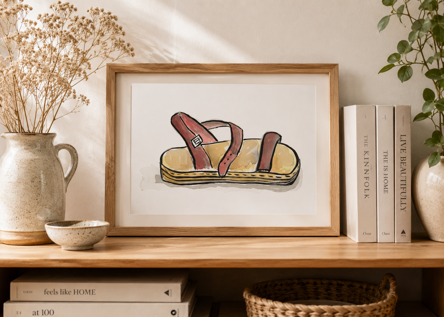 Little Red Sandal- Original Artwork