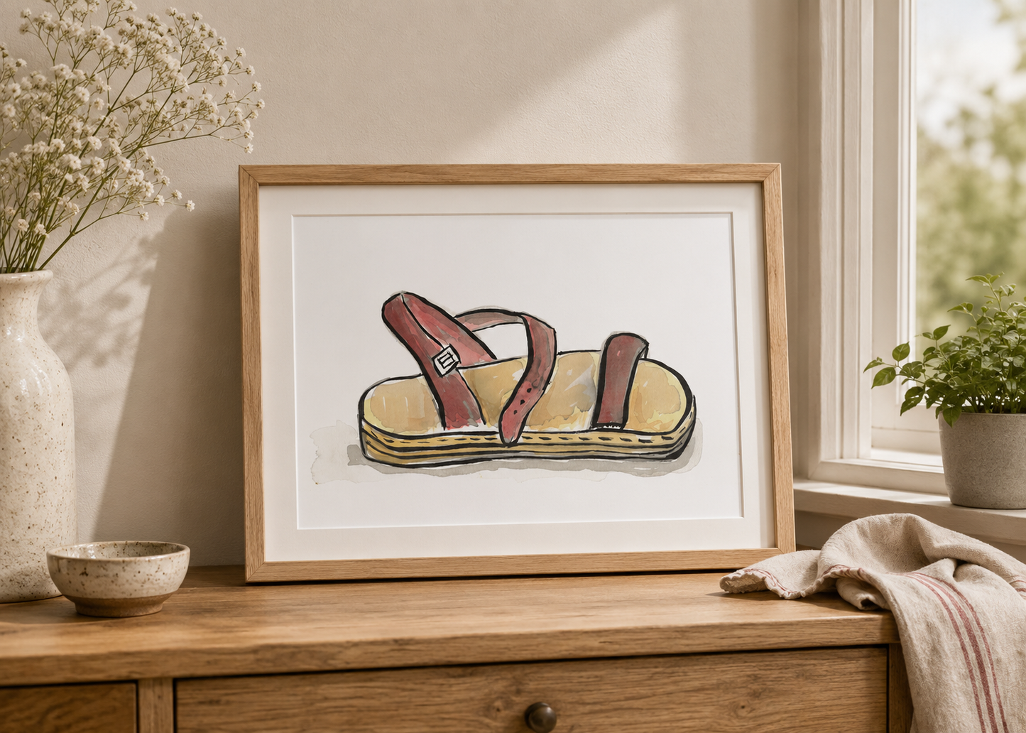 Little Red Sandal- Original Artwork